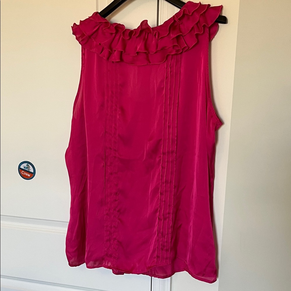 Dots - Fuchsia Ruffled Blouse - Picture 2 of 3
